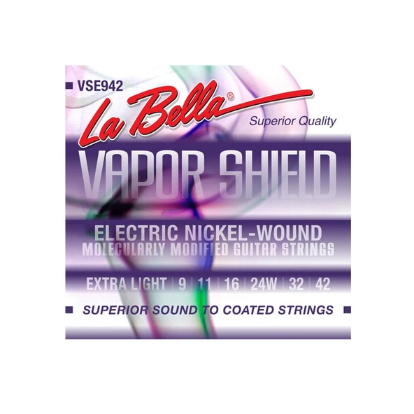 La Bella LB-VSE942 Elektro Gitar Teli (Vapor Shield) | 09-42 Super Light Paslanmaz Teknoloji ürün görseli 1