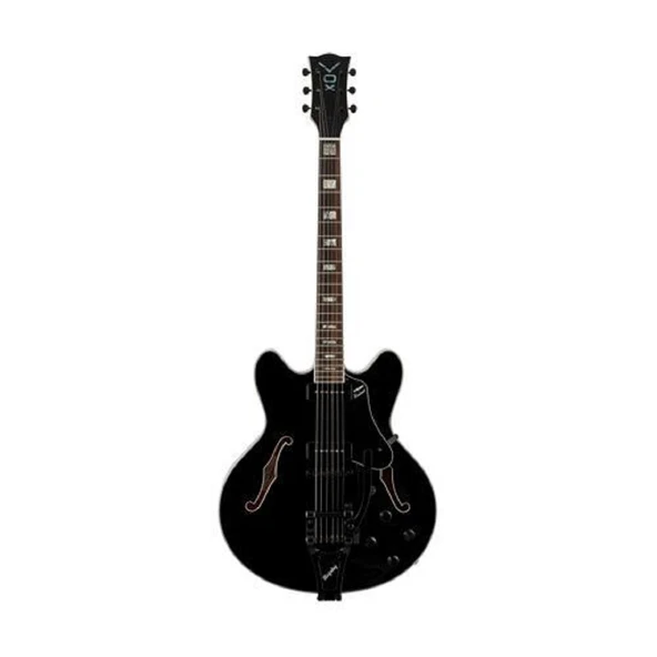 Vox BOBCAT V90B-BK | Semi Hollow Body With Bigsby Elektro Gitar ürün görseli 1