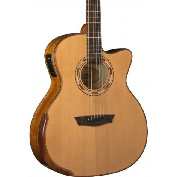 Washburn WCG66SCE Comfort Serisi Elektro Akustik | Abanoz Arka ve Yanlar Lüks Ton ürün görseli 1