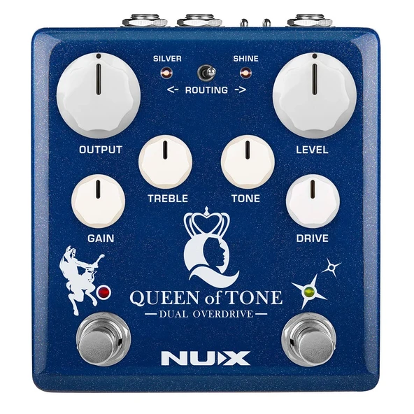 NUX NDO-6 Queen Of Tone (Üst Segment - Boutique Dual Overdrive) | Çift Kanallı (Horseman & Morning Star), Efsanevi Klon ve Transparent Overdrive Bir Arada, 18V Voltaj Yükseltici | Ölçüler: 105 x 115 x ürün görseli 1