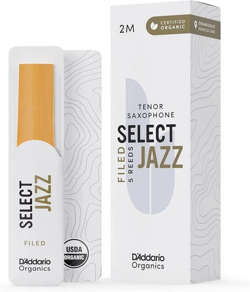 D'Addario ORSF05TSX2M Organic Select Jazz Filed Tenor Saksafon Kamışı No: 2 Medium (Profesyonel/Caz) - 5'li Paket | Dosyalı (Filed) Kesim ile Çok Yönlü Kullanım İmkânı ürün görseli 1