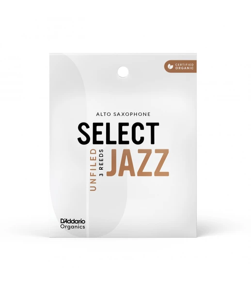 D'Addario ORRS03ASX2S Organic Select Jazz Unfiled Alto Saksafon Kamışı No: 2 Soft (Profesyonel/Caz) - 3'lü Paket | Kimyasalsız Organik Tarım Sertifikalı ve Üstün Projeksiyon ürün görseli 1