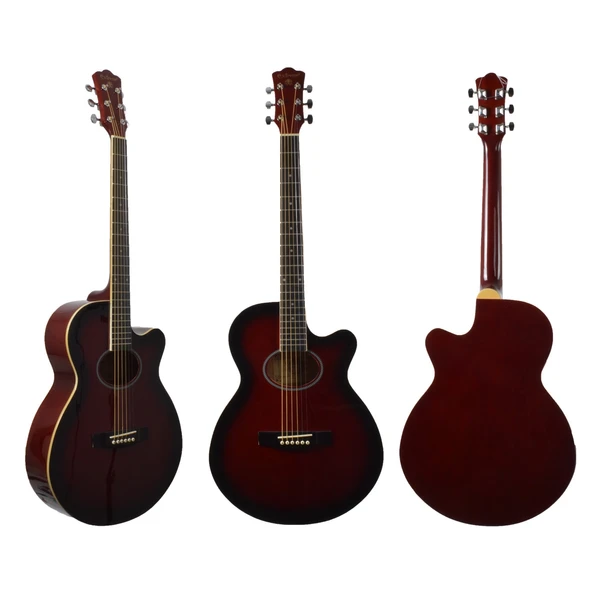 Extreme Xa35wrs Akustik Gitar - Şarap Kırmızısı (eğitim - Dreadnought Seri) | Wine Red Parlak Bitiş, Ihlamur Gövde, Yumuşak Çalım Hissi Ve Dengeli Ses Projeksiyonu | Uyum: 4/4 Boy (tam Boy) Standart ürün görseli 1