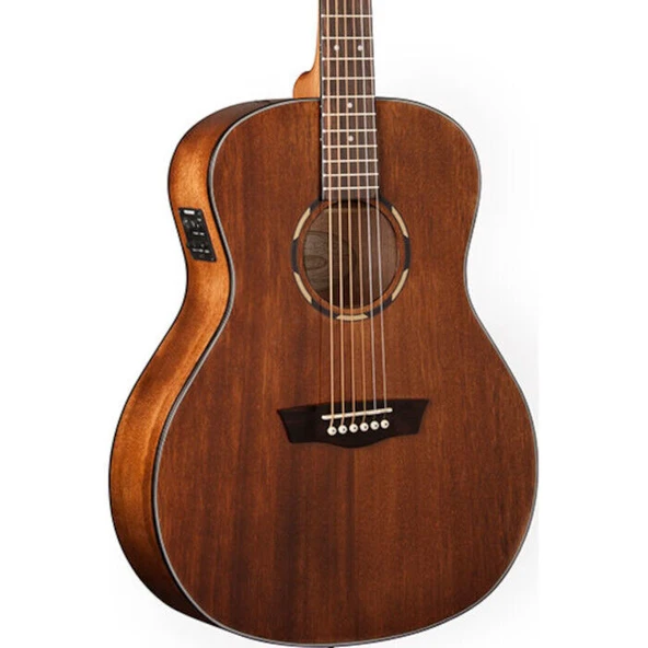 Washburn WLO12SE Woodline Serisi Elektro Akustik Gitar (Profesyonel - Orchestra Kasa) | Masif Maun Kapak (Solid Mahogany), Maun Arka ve Yanlar, Fishman Isys+ EQ, Sıcak Tonlar | Uyum: Parmak Stili (Fin ürün görseli 1