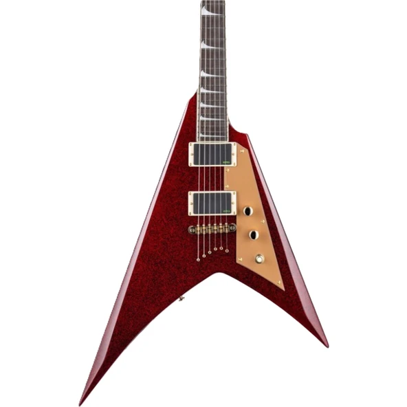 ESP LTD LKHVRSP Kirk Hammett KH-V Red Sparkle | Simli Kırmızı Sahne Işıltısı ürün görseli 1