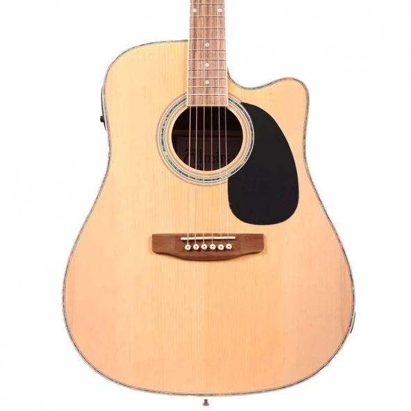 Almira F800N-CE Elektro Akustik Gitar (Orta Seviye - Cutaway Kasa) | Eşikaltı Manyetik Sistemi, Aktif 4-Band EQ, Geliştirilmiş Akustik Rezonans | Ölçüler: 41 İnç Standart Dreadnought ürün görseli 1