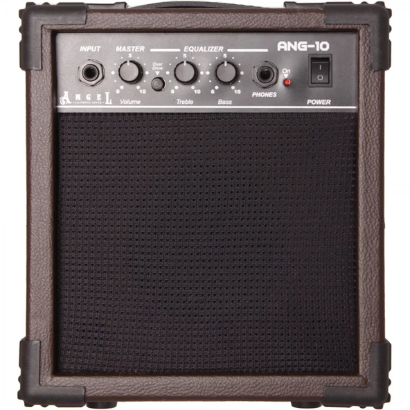 Angel Ang-10-brn 10 Watt Elektro Gitar Amfisi - Kahverengi (başlangıç - Çalışma Amfisi) | Vintage Görünümlü Kasa, Pratik Ev Kullanımı, Dengeli Frekans Dağılımı | Ölçüler: 235 X 155 X 235 Mm ürün görseli 1