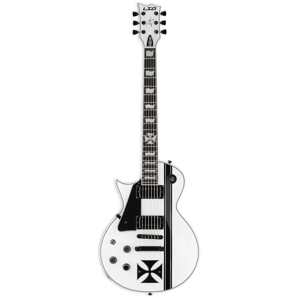 ESP LTD LIRONCROSSSWLH James Hetfield Iron Cross Snow White (Solak) | Demir Haç Grafikli İkonik Model ürün görseli 1