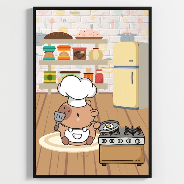 Besay Yes Chef! Sevimli Aşçılar Modern Mutfak Posteri–Dekoratif 3lü Set A3 Çerçevesiz ürün görseli 1