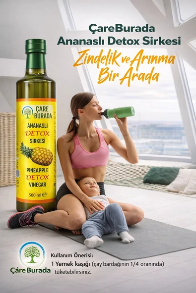 ÇareBurada Ananaslı Detox Sirke 500 ml | Formunu Korumaya Destek & Günlük Kullanıma Uygun ürün görseli 1