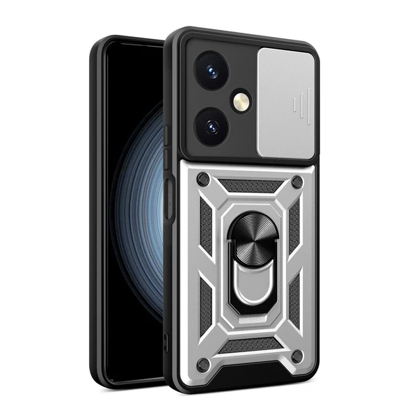 Vivo Y27 Kılıf Pars Lens Yüzüklü - Gümüş ürün görseli 1