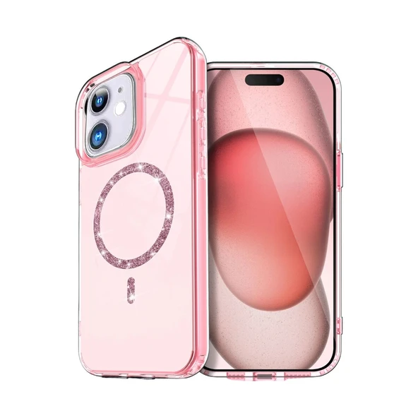 11 Live Diamond Magsafe Kapak - Pembe ürün görseli 1