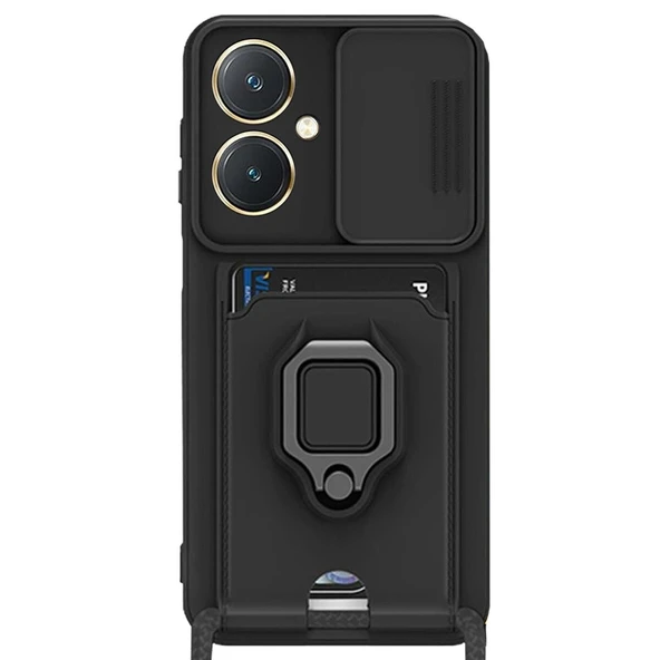 Vivo Y27 Kılıf Zuma Kartvizitli Yüzüklü - Siyah ürün görseli 1