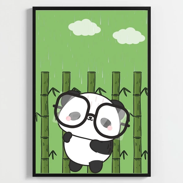 Besay Gözlüklü Dostlar:Panda, Koala ve Tilki Çocuk Odası Posteri–Dekoratif 3lü Set A4 Çerçevesiz ürün görseli 1