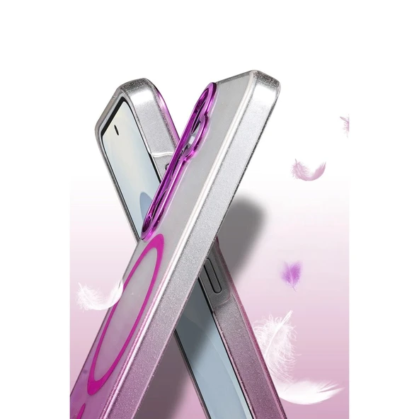 Galaxy S25 Glossy Magsafe Kapak - Pembe - Resim 3