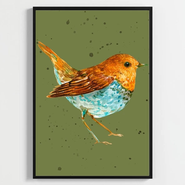 Besay Nature's Duo:Modern Kuş Figürlü Sanat Posteri–Dekoratif 2li Set A4 Çerçevesiz ürün görseli 1