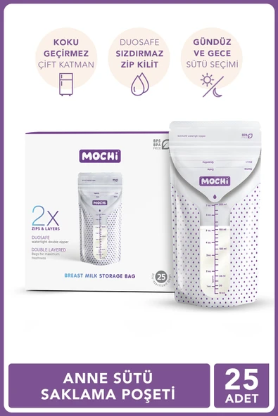 Mochi Anne Sütü Saklama Poşeti 25 Adet ürün görseli 1