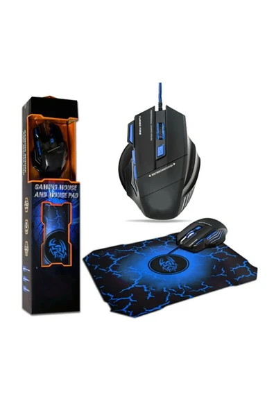 Abatech Oyuncu Rgb'li Mouse + Mouse Pad Seti Mavi - Resim 2