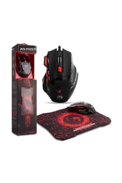 Abatech Oyuncu Rgb'li Mouse + Mouse Pad Seti Kırmızı - Resim 2