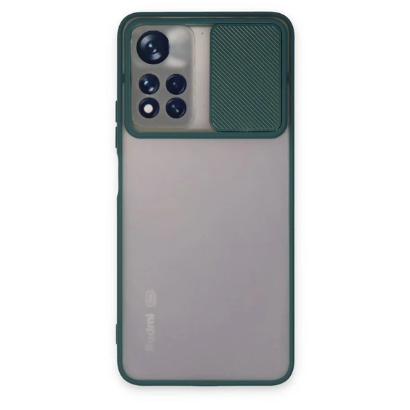 Note 11 Pro Plus 5g Kılıf Palm Buzlu Kamera Sürgülü - Yeşil ürün görseli 1