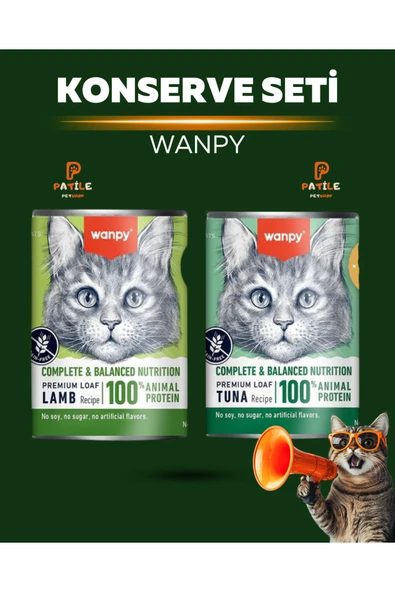 Tahılsız %100 Hayvansal Proteinli Kuzulu & Ton Balıklı Kedi Konservesi ürün görseli 1