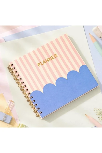 Lizy Spiralli Süresiz Planlayıcı Ajanda - 19x19 cm - Motivasyon ve Sticker Sayfaları Bulut ürün görseli 1