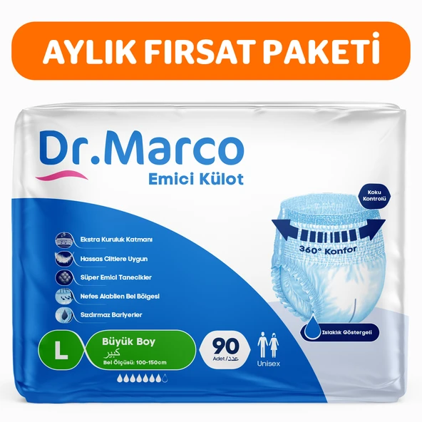 Dr.Marco Yetişkin Emici Külot Large 90 adet ürün görseli 1