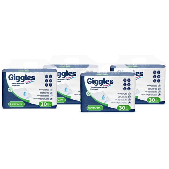 Giggles 60x90 Yatak Koruyucu Örtü 30'lu 4 Paket 120 Adet ürün görseli 1