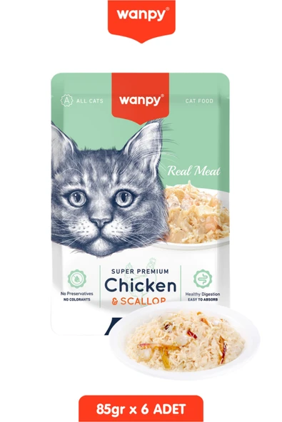 Kedi Ödülü Pouch Tavuklu & Deniz Taraklı Yaş Kedi Maması 6 Adet x 85gr ürün görseli 1