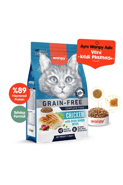 Tahılsız Tavuklu Yetişkin Kedi Maması 1,5 kg ürün görseli 1