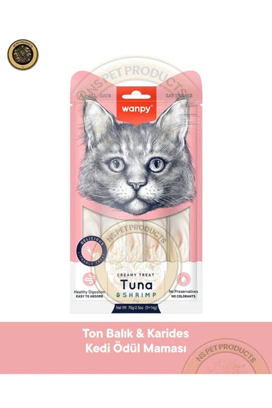 Ton Balık & Karides Krema Kedi Ödül Maması 5x14 gr ürün görseli 1