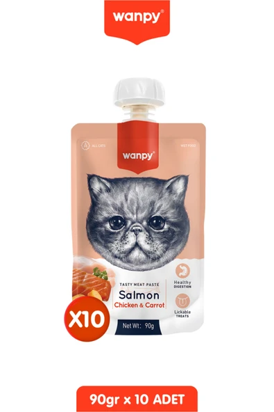 10lu Taze Somonlu & Tavuklu Kedi Et Ezmesi 10 x 90 gr ürün görseli 1