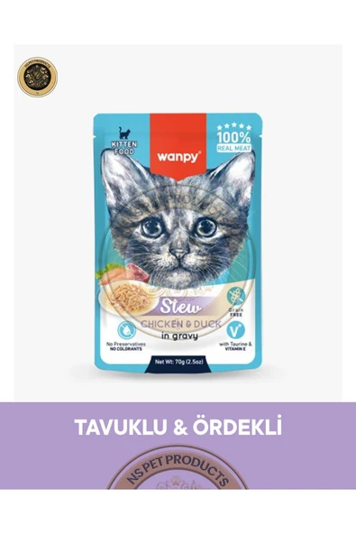 Pouch Tavuk & Ördek Yavru Kedi Yaş Maması 70 gr ürün görseli 1