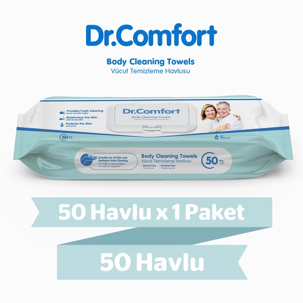 Dr.Comfort Vücut Temizleme Havlusu 50'li 1 Paket 50 Havlu ürün görseli 1