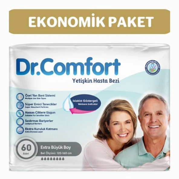 Dr.Comfort Yetişkin Bel Bantlı Hasta Bezi Ekstra Large 30'lu 2 paket 60 adet ürün görseli 1
