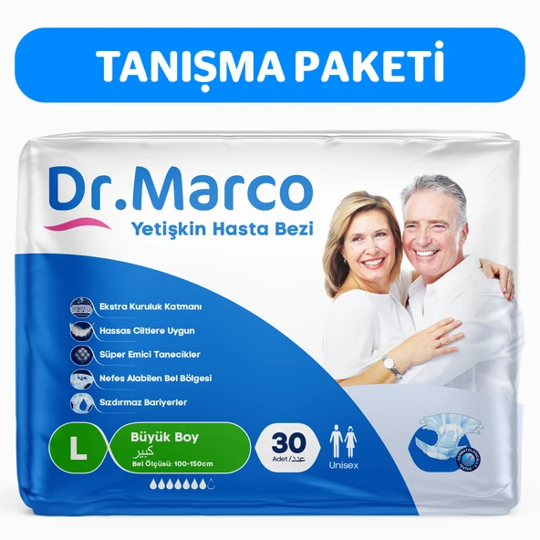 Dr.Marco Yetişkin Bel Bantlı Hasta Bezi Extra Large 30 adet ürün görseli 1