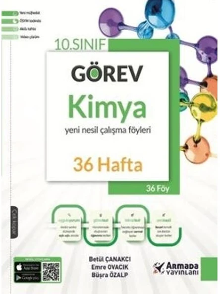 ARMADA 10.SINIF GÖREV KİMYAYENİ NESİL ÇALIŞMA FÖYLERİ 36 HAFTA *YENİ* ürün görseli 1