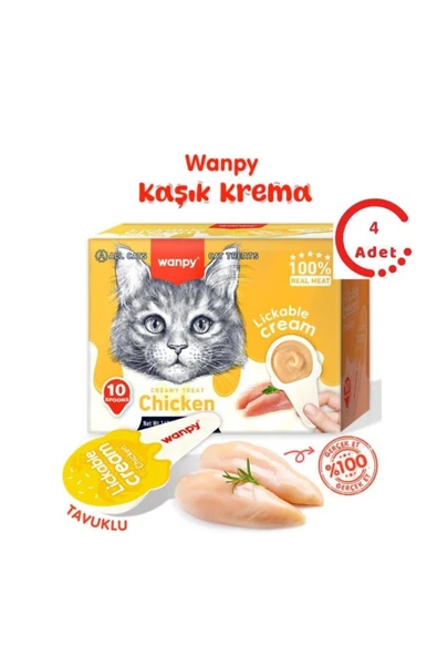 Tavuklu Kaşık Krema Kedi Ödül Maması 10x16gr x 4 Adet ürün görseli 1