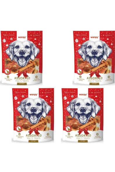 Karışık Yılbaşı Paketli Köpek Ödülü 300 Gr x 4 Adet ürün görseli 1