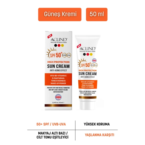 Aclind® SPF 50+ CICA Bariyer Destekleyici Güneş Kremi 50 ml ürün görseli 1