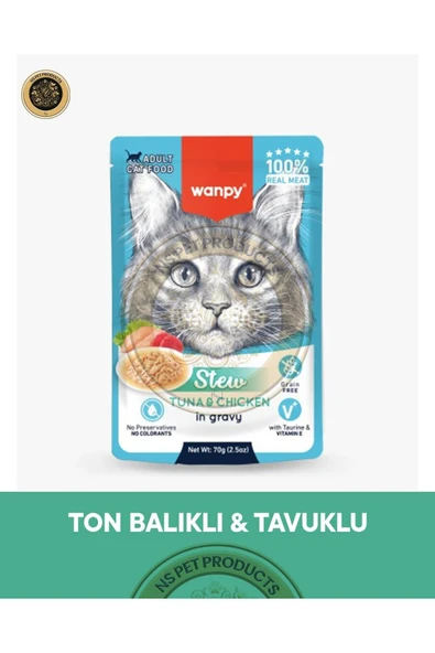 Pouch Tavuk & Ton Balık Yetişkin Kedi Yaş Maması 70 gr ürün görseli 1