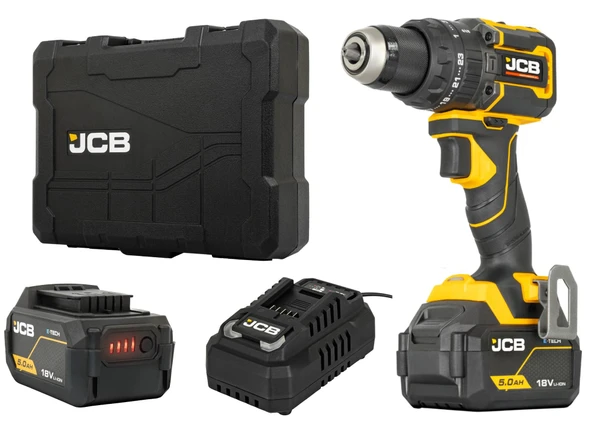 JCB 18PCD75-5 Kömürsüz Darbeli Matkap - 75 Nm 18V - 2 x 5.0 Ah Li-ion Batarya ürün görseli 1