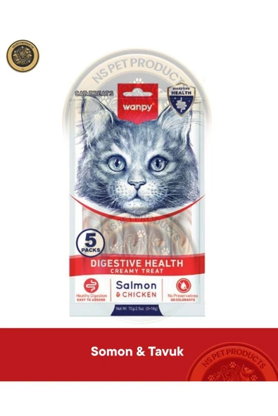 Digestive Health - Sindirim Destekleyici Somon & Tavuk Kedi Krema Ödül Maması 5x14 gr ürün görseli 1