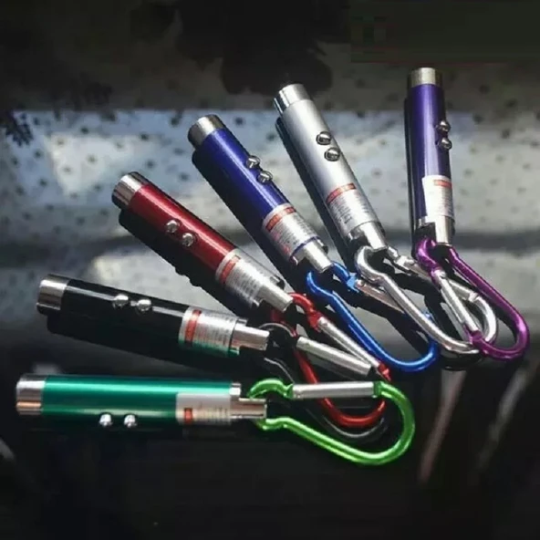 24 ADET 3İN1 YÜKSEK KALİTE IŞIKLI ANAHTARLIK LAZERLİ + MOR IŞIK + BEYAZ LED IŞIKLI ANAHTARLIK 7 CM ürün görseli 1