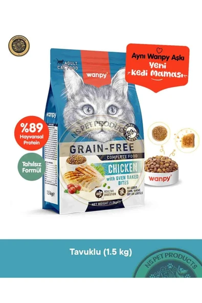 Tahılsız Tavuklu Yetişkin Kedi Maması 1.5 kg ürün görseli 1
