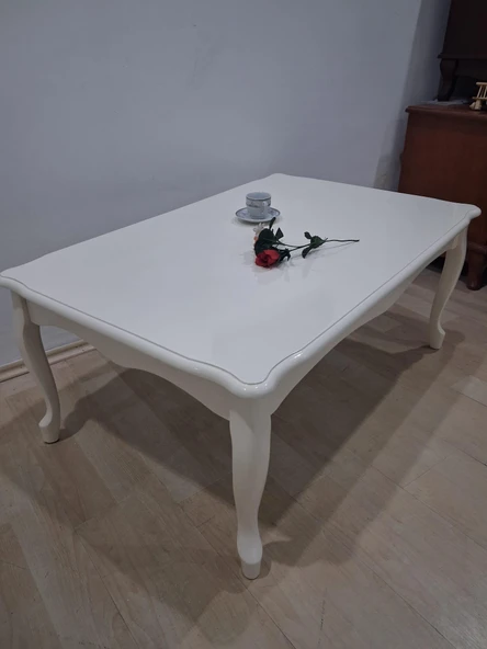 Orta Sehpa  Demonte 90687 Model Kayın  Aslan Lükens Ayak Krem Renk El Yapım ürün görseli 1