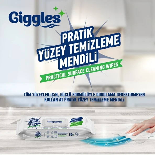Giggles Pratik Yüzey Temizleme Havlusu 50'li 2 Paket 100 Havlu ürün görseli 1