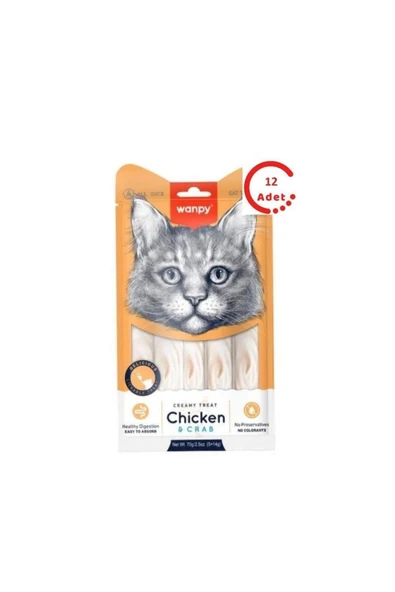 Tavuk-Yengeç Krema Likit Kedi Ödülü 5x14 Gr 12'li Paket ürün görseli 1