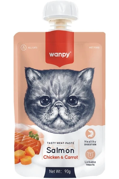 Tasty Meat Paste Taze Somon Balıklı&tavuklu&havuçlu Kedi Et Ezmesi Sıvı Ödül Maması 90 Gr (1 Adet) ürün görseli 1
