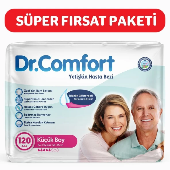Dr.Comfort Yetişkin Bel Bantlı Hasta Bezi Small 30'lu 4 paket 120 adet ürün görseli 1